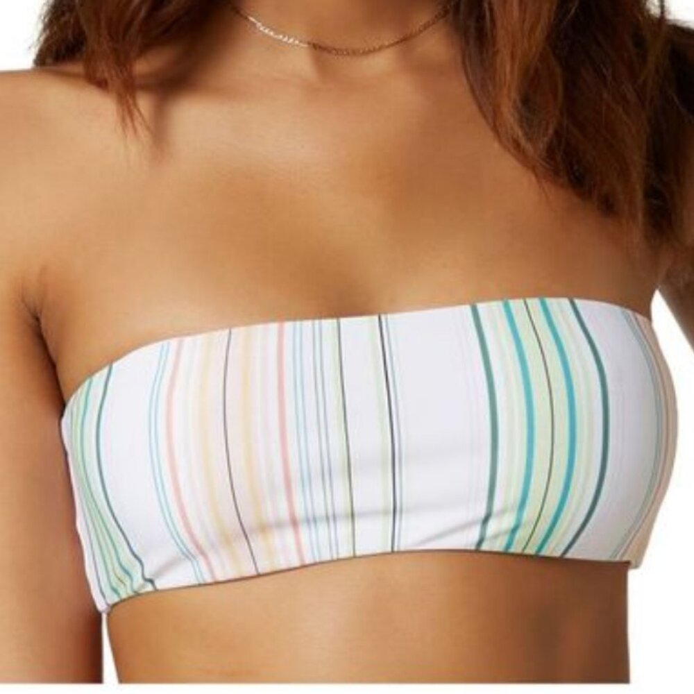 NEW O'NEILL Multi Color Tie Dreamland Beach Bandeau Swimsuit Bikini Top Small